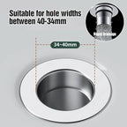 Set di 2 tappi per lavabo con raccoglicapelli, filtro di scarico pop-up in acciaio inox con cestello filtro rimovibile