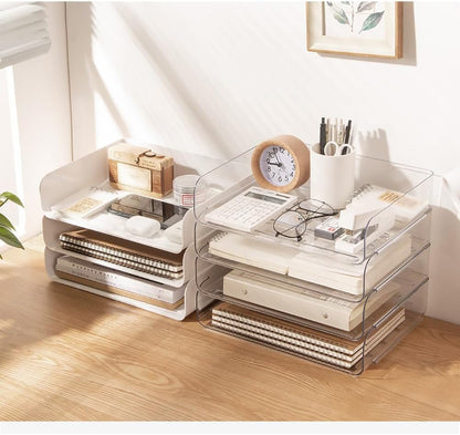 4-tier stackable A4 document tray, letter tray organiser, desk tidy