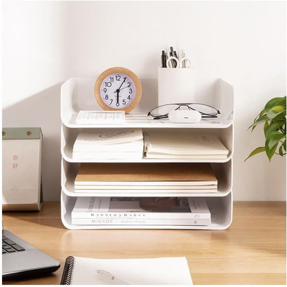 4-tier stackable A4 document tray, letter tray organiser, desk tidy