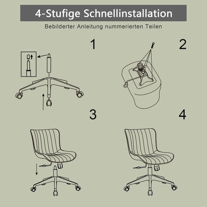 Bürostuhl Ergonomisch, Schreibtischstuhl Höhenverstellbar, Bürostuhl mit PU-Leder & Rollen