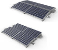 Komplette Montageset für 4 Solar Module geeignet für Flachdach, Garagedach und ebener Boden bis zu 5° Dachneigung, Aufstellungwinkel 10°, Süden oder Ost-West Ausrichtung
