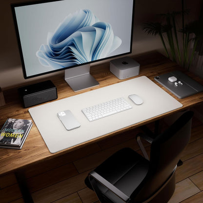 Cork Desk Mat, Double-Sided Desk Pad with Natural Cork & PU Leather, Mouse Pad/Table Protector Light Gray